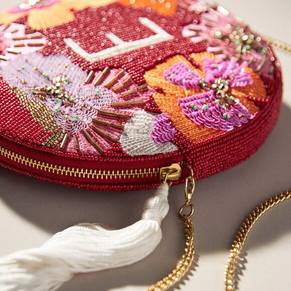 Anthropologie Holiday Monogram "E" Embellished Pouch - Picture 3 of 3